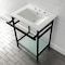 Kingston Brass VPB24187W80 24-Inch Ceramic Console Sink (8-Inch, 3-Hole), White/Matte Black VPB24187W80 - alternate 3